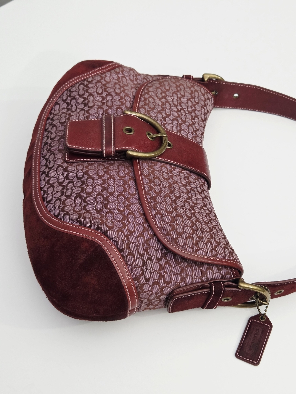 EXCELLENT VINTAGE COACH Y2K MINI SIGNATURE SOHO BUCKLE FLAP SHOULDER BAG 6808 - Picture 4 of 9